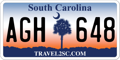 SC license plate AGH648
