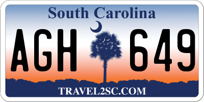 SC license plate AGH649