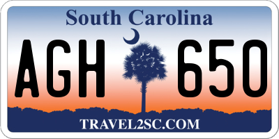SC license plate AGH650