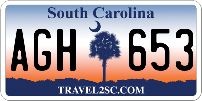 SC license plate AGH653