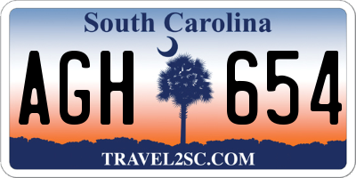 SC license plate AGH654