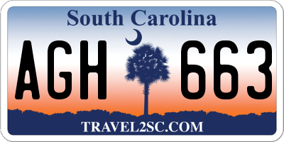 SC license plate AGH663