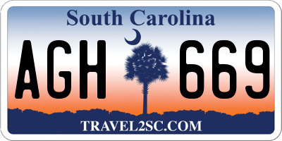 SC license plate AGH669