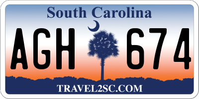 SC license plate AGH674