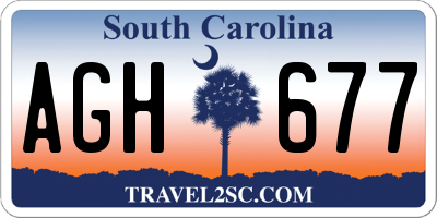 SC license plate AGH677