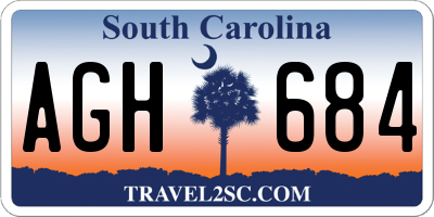 SC license plate AGH684