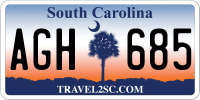 SC license plate AGH685