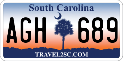 SC license plate AGH689