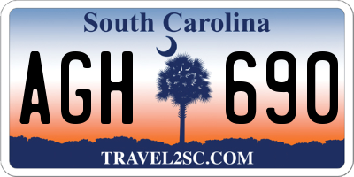 SC license plate AGH690