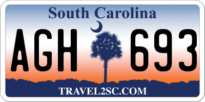 SC license plate AGH693
