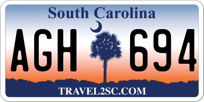 SC license plate AGH694