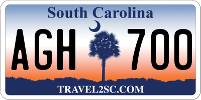 SC license plate AGH700