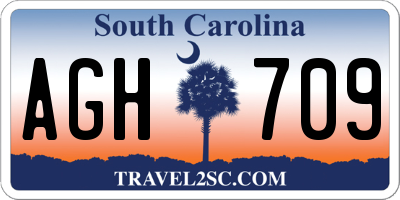 SC license plate AGH709