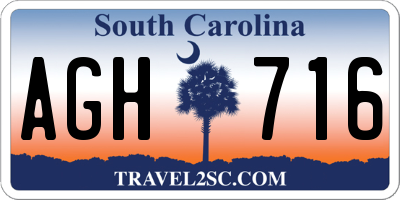 SC license plate AGH716