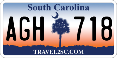 SC license plate AGH718