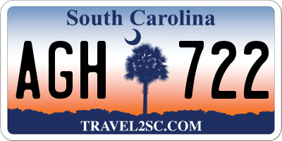 SC license plate AGH722