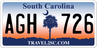 SC license plate AGH726
