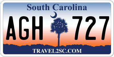 SC license plate AGH727