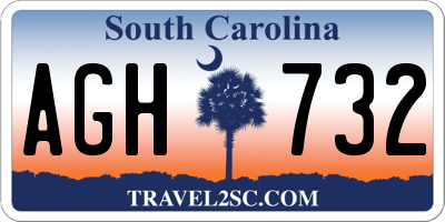 SC license plate AGH732
