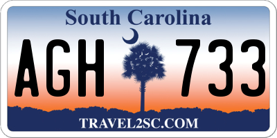 SC license plate AGH733
