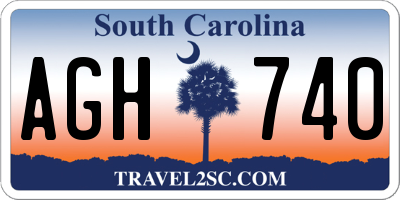 SC license plate AGH740