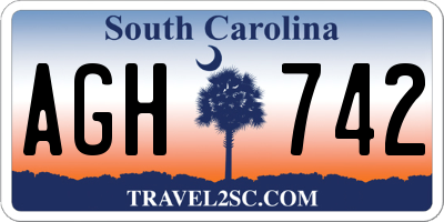 SC license plate AGH742