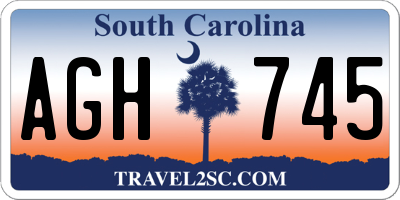 SC license plate AGH745