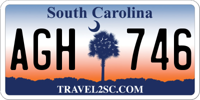 SC license plate AGH746