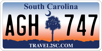 SC license plate AGH747