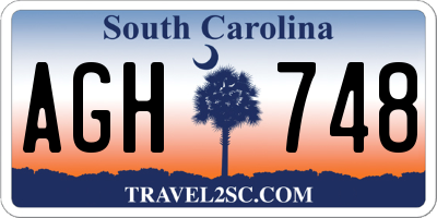 SC license plate AGH748