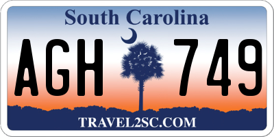 SC license plate AGH749