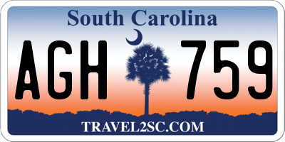 SC license plate AGH759