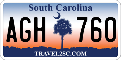 SC license plate AGH760