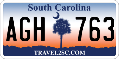 SC license plate AGH763