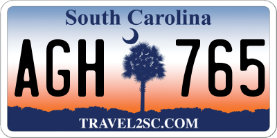 SC license plate AGH765