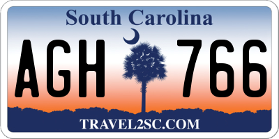 SC license plate AGH766