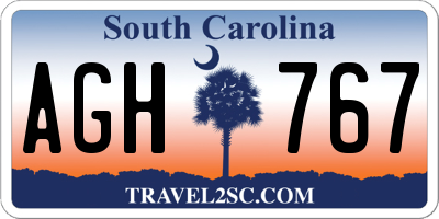 SC license plate AGH767