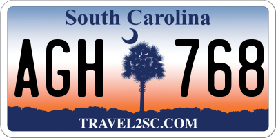 SC license plate AGH768