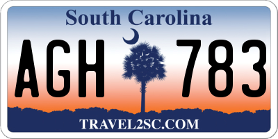 SC license plate AGH783