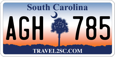 SC license plate AGH785
