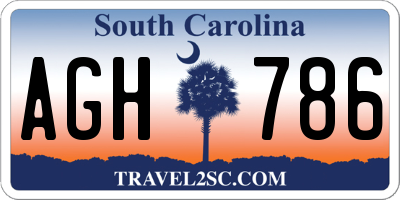 SC license plate AGH786