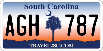 SC license plate AGH787