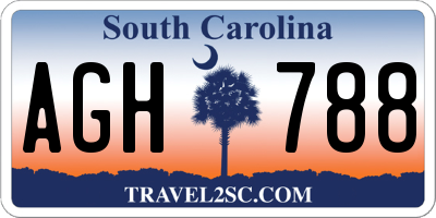 SC license plate AGH788