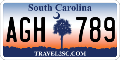 SC license plate AGH789