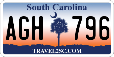 SC license plate AGH796
