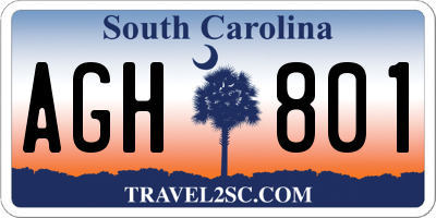SC license plate AGH801