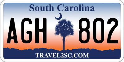 SC license plate AGH802