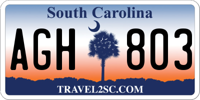 SC license plate AGH803