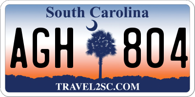SC license plate AGH804