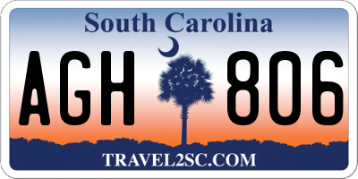 SC license plate AGH806
